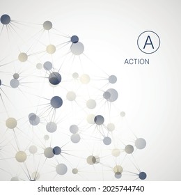 Dynamic molecule structure. Science and connection concept. Neurons abstract ball