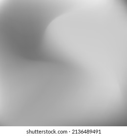 Fondo Dinámico Monocromático Agua Suave Gradiente Plateado. Malla de gradiente metálico de balanceo metálico de aluminio ondulado gris. Curva Líquida Fluida Calma Textura Borrosa. Papel de escritorio oscuro del cielo de luz borrosa.