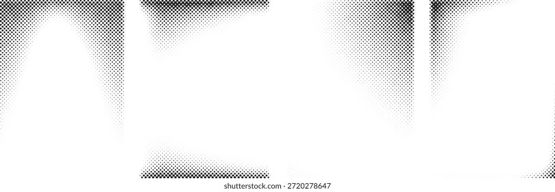 Dynamic monochrome abstract grunge texture featuring a halftone dotted pattern with distressed elements, ideal as a modern background or graphic overlay for various creative projects