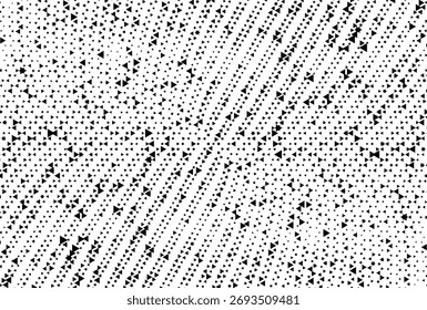 Dynamic Monochrome Halftone Texture with Diagonal Dots and Triangles, Vintage halftone circle dot seamless geometric pattern vector illustration textile design