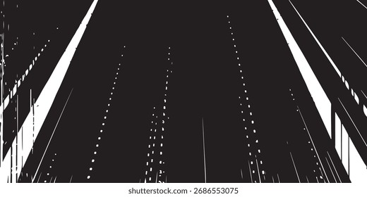 Dynamic Monochrome Lightning Bolt Burst in Comic Halftone Style.
