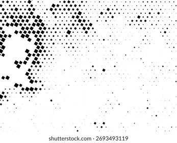 Dynamic Monochrome Square Halftone Dispersion abstract grunge dot background vector metal grid dot, abstract halftone background, a black and white halftone pattern with dots