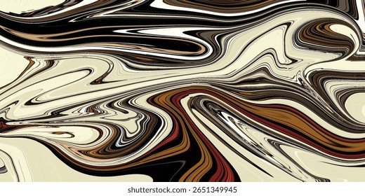 Dynamic monochrome swirl with cream, black, and red accents in a high-contrast abstract pattern. Perfect for modern design, fashion, or editorial art.