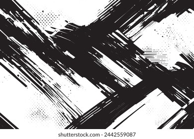 Dynamic Monochrome Texture, Grunge Texture Abstract Background with Striking Black and White Tones