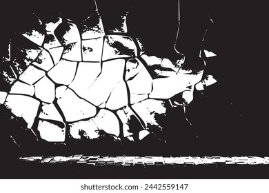 Dynamic Monochrome Texture, Grunge Texture Abstract Background with Striking Black and White Tones