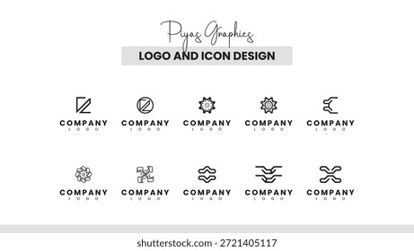 Conjunto de logotipo Abstractas de movimiento dinámico