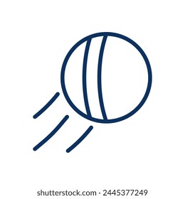 Dynamic Motion Ball Icon. Thin Line Illustration of a Flying Ball, Signifying Movement, Sports, and Activity Games with Children.