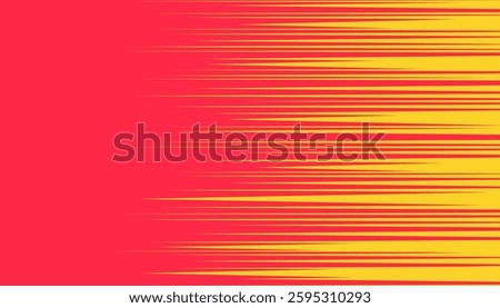 Dynamic motion burst with pop art energy. Vibrant red and yellow speed lines radiate from center, creating explosive comic book effect. Great for banners, posters and backgrounds.