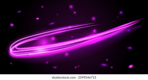 Dynamic motion light trails with blur effect