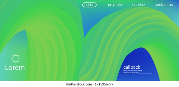 Dynamic Motion Trendy Wave. Landing Page, Green, Purple Background. Neon Color Website Layout. 3d Fluid Vivid Vector Background. Futuristic Bright Gradient Overlay. Modern Liquid Wave Banner.