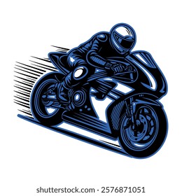 Dynamic Motorcycle Rider Illustration and Vector