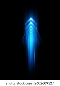 Dynamic movement of a high-speed arrow of light energy.