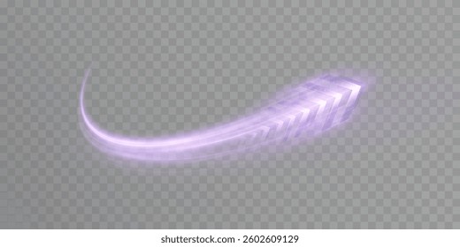 Dynamic movement of a high-speed arrow of light energy.