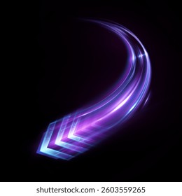 Dynamic movement of high-speed arrow of light energy. Vector