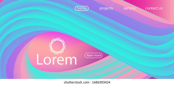 Dynamic Movement Modern Wave. Landing Page, Pink, Purple Background. Colorful Vivid Gradient Wallpaper. Funky Liquid Shape Banner. Vector Background.