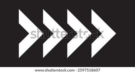 Dynamic Moving Arrow icon. Chevron arrow icon. Moving arrows icon. blend effect, pointer, speed direction, road caution, military, navigation sign isolated on white background. Dynamic moving arrow.