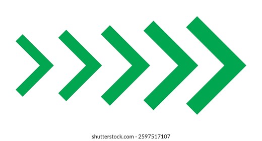 Dynamic Moving Arrow Icon. Arrow icons group. Set of colorful arrows symbols with blend effect. Chevron symbols. Vector isolated on white background. Eps 10