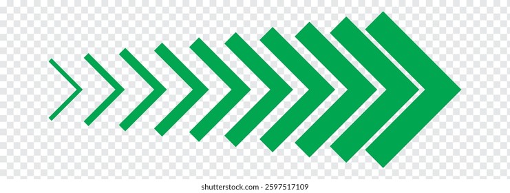 Dynamic Moving Arrow Icon. Arrow icons group. Set of colorful arrows symbols with blend effect. Chevron symbols. Vector isolated on white background. Eps 10