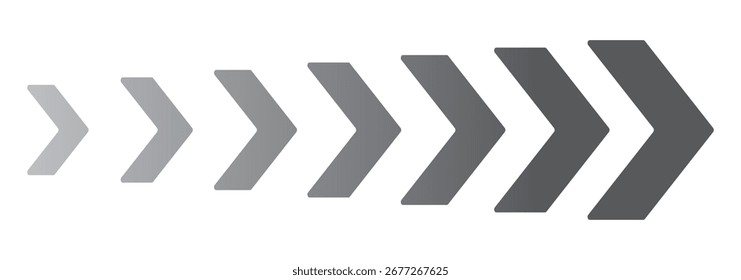 Dynamic moving arrow icon vector illustration. motion effect, symbolizing progress, speed, direction, navigation, growth, and innovation. Perfect for business, technology, success, and creative design