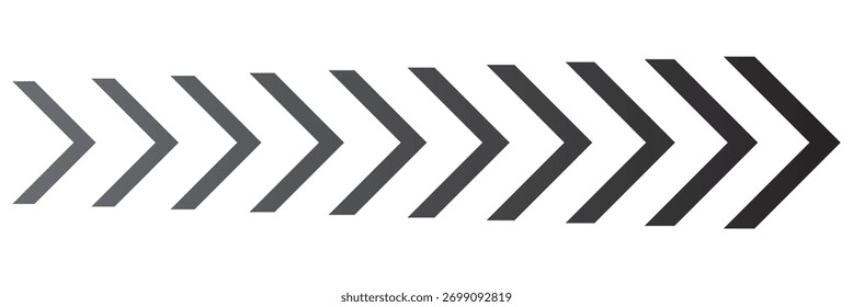 Dynamic moving arrow symbol. Arrow, cursor, dynamic fast symbol sign. Dynamic moving arrow representing speed, fast, acceleration illustration.