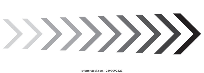 Símbolo de seta móvel dinâmica. Seta, cursor, sinal de símbolo rápido dinâmico. Seta móvel dinâmica representando velocidade, rápida, ilustração de aceleração.