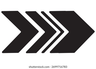 Dynamic moving arrow symbol. Arrow, cursor, dynamic fast symbol sign. Dynamic moving arrow representing speed, fast, acceleration illustration.