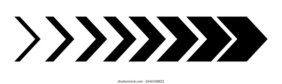 Dynamic moving arrow symbol. Direction fast arrows symbols. Directional arrow sign vector design and illustration
