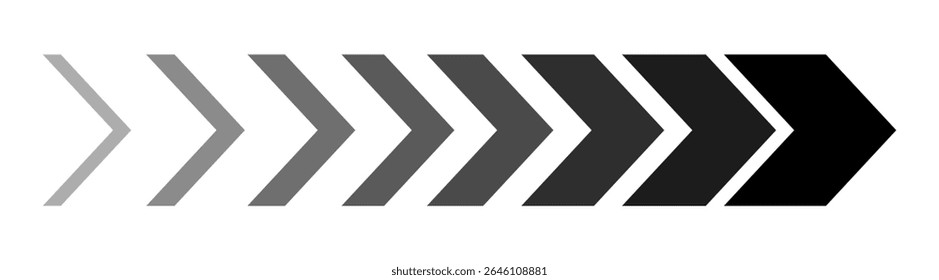 Dynamic moving arrow symbol. Direction fast arrows symbols. Directional arrow sign vector design and illustration