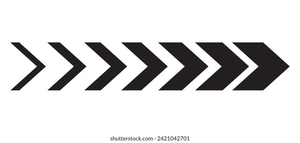 Dynamic moving arrow symbol isolated