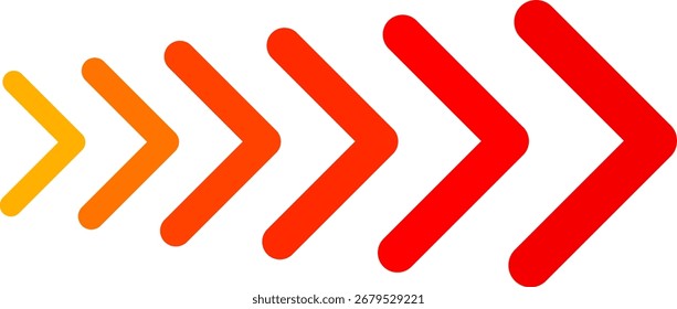 Símbolo de seta móvel dinâmica isolado no plano de fundo transparente. Velocidade, aceleração, ilustração vetorial de sinal rápido.