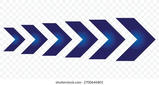 dynamic moving arrow symbol. Pointing right chevron arrow different style. speed direction signs. Road lines arrow zigzag chevron speeds flat style. eps 10