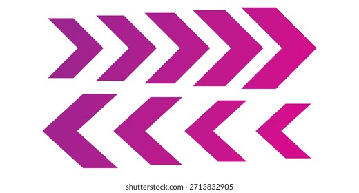 dynamic moving arrow symbol. Pointing right chevron arrow different style. speed direction signs. directional arrows symbol.