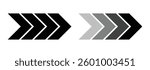 Dynamic moving arrow symbol set. Fast arrows and speed symbols. Chevron arrow icon vector illustration EPS 10.