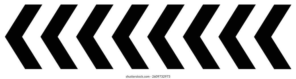 Dynamic moving arrow symbol. Arrow moving dynamic sign. Road lines arrow zigzag chevron speeds flat style. Vector 10 eps