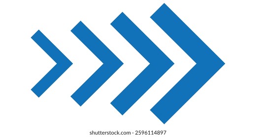 Dynamic moving arrow symbol. Arrow dynamic symbol. Speed, fast arrows symbols set elements. Chevron arrow icon. Moving arrows icon. vector illustration eps 888.