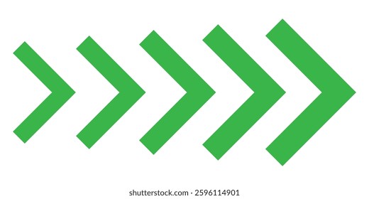 Dynamic moving arrow symbol. Arrow dynamic symbol. Speed, fast arrows symbols set elements. Chevron arrow icon. Moving arrows icon. vector illustration eps 888.