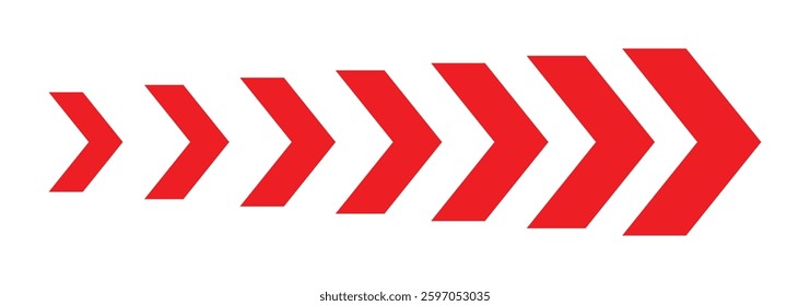Dynamic moving arrow symbol. Arrow dynamic symbol. Speed, fast arrows symbols set elements. Chevron arrow icon. Moving arrows icon. vector illustration eps 888.