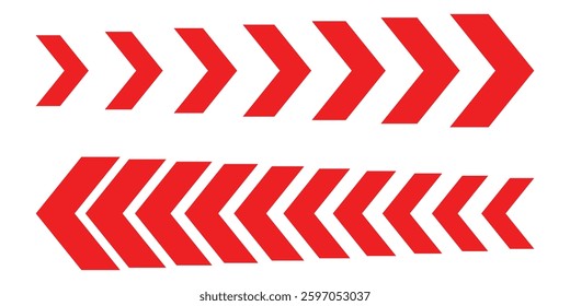 Dynamic moving arrow symbol. Arrow dynamic symbol. Speed, fast arrows symbols set elements. Chevron arrow icon. Moving arrows icon. vector illustration eps 888.