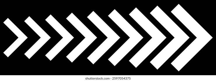 Dynamic moving arrow symbol. Arrow dynamic symbol. Speed, fast arrows symbols set elements. Chevron arrow icon. vector illustration eps 888.