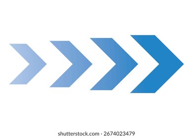Dynamic moving arrow symbol. Arrow dynamic symbol. Speed, fast arrows symbols set elements. Chevron arrow icon. vector illustration eps 10