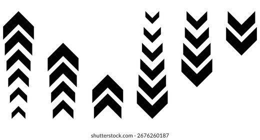 Dynamic moving arrow symbol. speed arrow icon. road lines arrow sign. directional arrow sign. eps 10