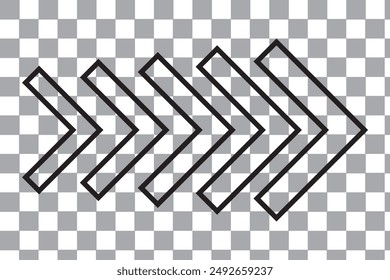 Dynamic moving arrow symbol.Dynamic moving arrow symbol.