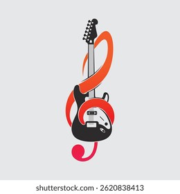 Dynamic Music Day Icon Set Featuring Guitar, Notes, and Festival Lights Illustration

