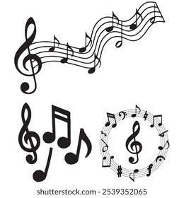 Dynamic Music Notes: Stylish Vector Icon Design