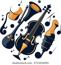 Instrumentos musicales dinámicos en perfecta armonía