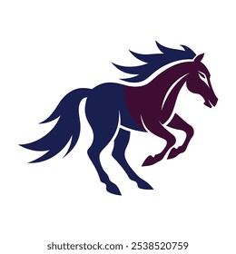 A dynamic mustang horse mascot logo, featuring a powerful, muscular horse mid-gallop. The design captures energy and spirit, symbolizing strength, speed, and fierce determination.