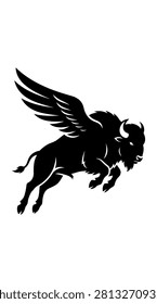Dynamic mythical buffalo mascot representing freedom and wild power.
