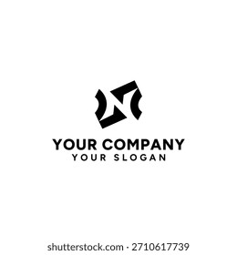 Logotipo dinámico de N con un diseño atrevido y creativo para marcas innovadoras.