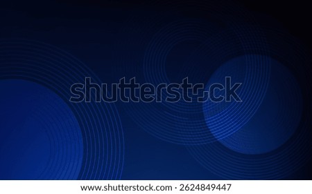 Dynamic Navy Blue Concentric Circles Background with Gradient Effect for Modern Design and Technology Visuals - Sleek Geometric Backdrop