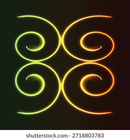 Diseño abstracto de neón dinámico con curvas blancas luminosas sobre un fondo oscuro profundo